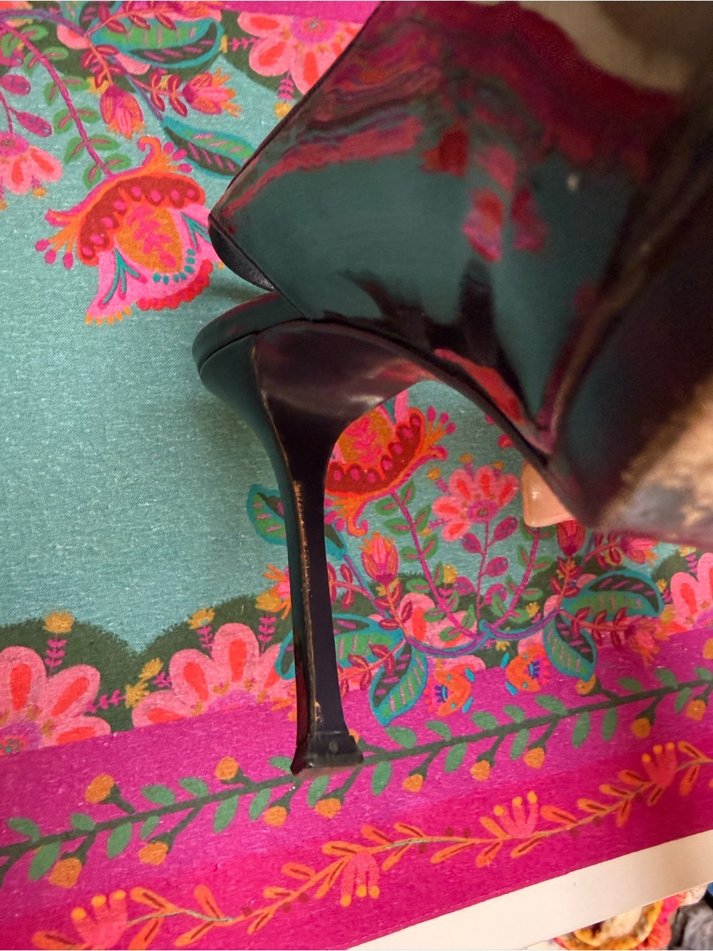 YSL Tribtoo Black Patent Platform Slingback Pumps 38.5 - Picture 14 of 15